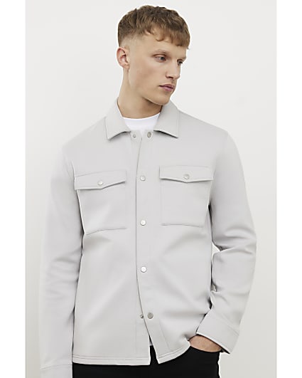 Grey Slim Fit Overshirt