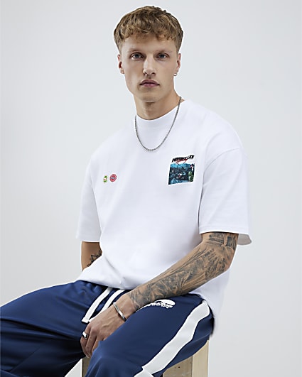 White Oversized Fit Marello Racing T-Shirt