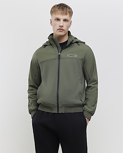 Green Hooded Bomber Jacket