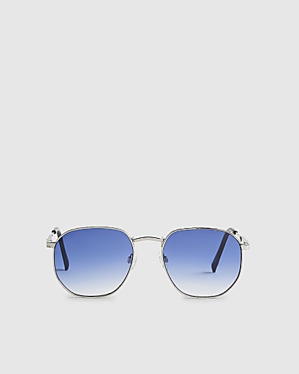 Silver Monogram Hexagon Sunglasses