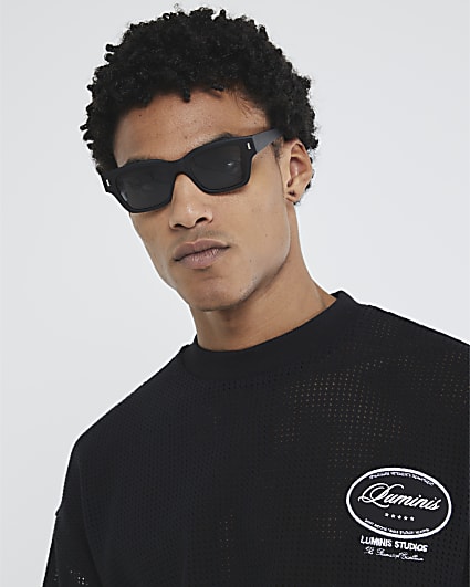 Black Rubberised Wayfarer Sunglasses