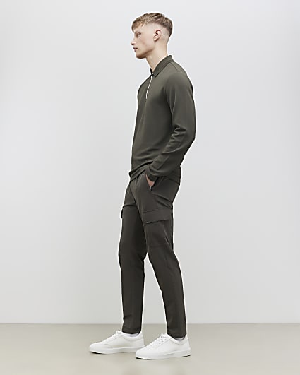 Green Skinny Fit Cargo Trosures