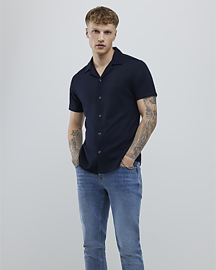 Navy Muscle Fit Shirt