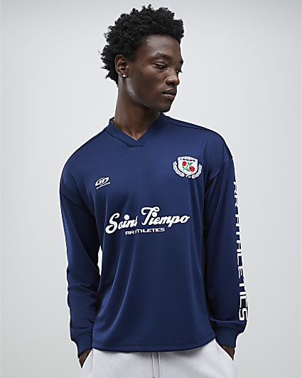 Navy Saint Tiempo Football T-Shirt