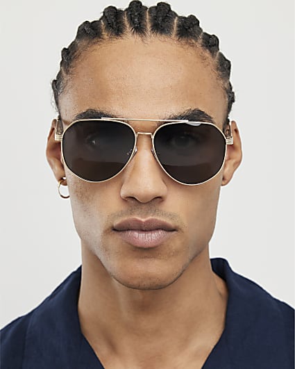 Gold Aviator Sunglasses