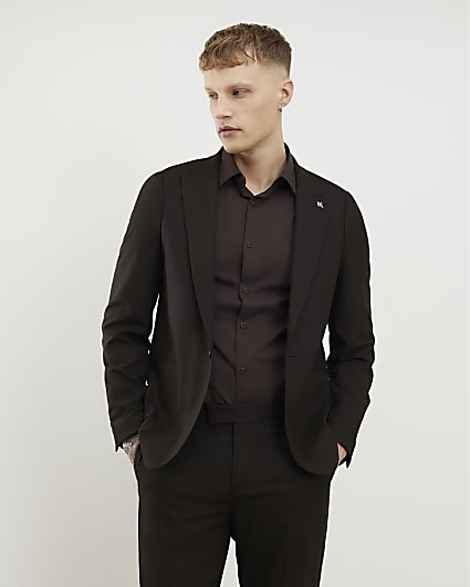 Brown Slim Fit Suit Jacket
