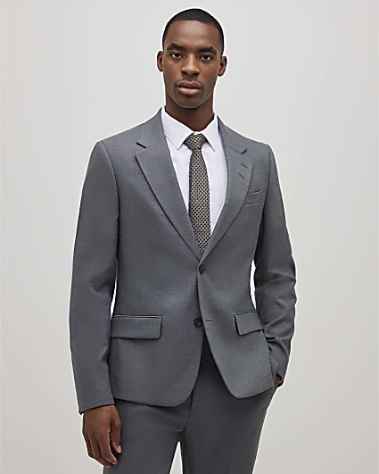 Grey Skinny Fit Suit Jacket