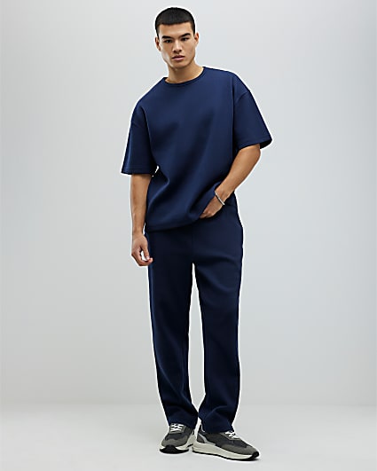 Navy Oversized Fit T-Shirt And Joggers Set