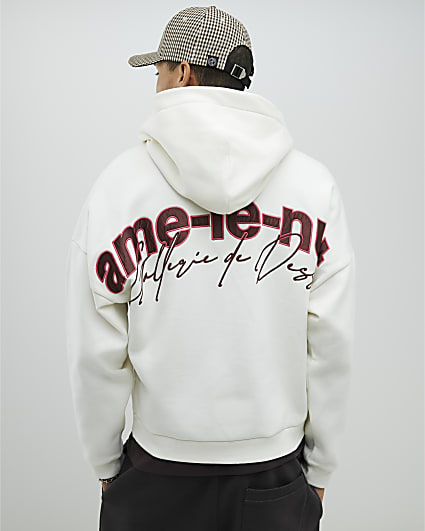 Cream Oversized Fit Ame Le Nuit Hoodie