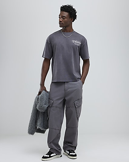 Grey Oversized Fit Chateaux Chamonix T-Shirt