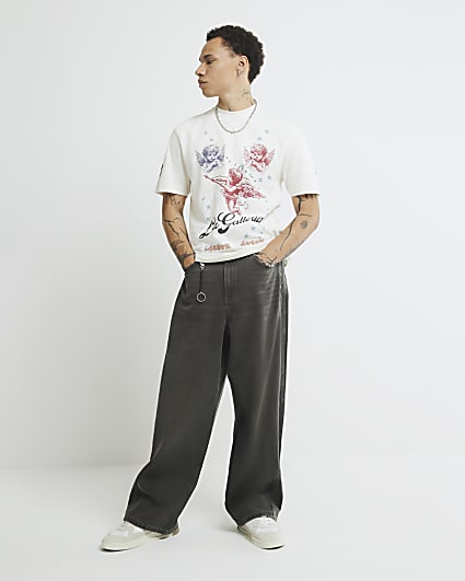 Ecru Regular Fit Short Sleeve Cherub T-shirt