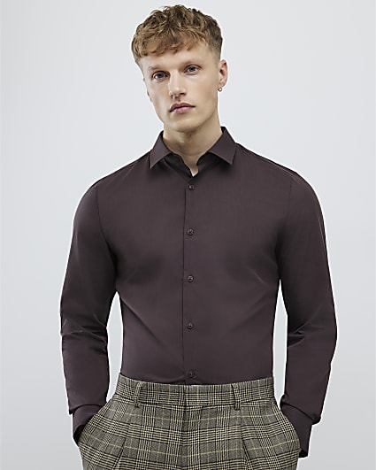 Brown Slim Fit Shirt