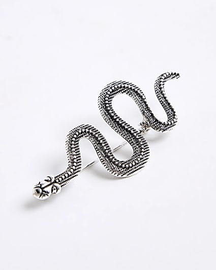 Silver Snake Brooch