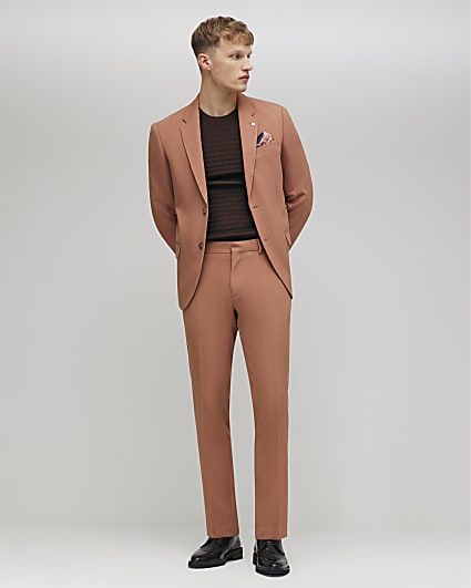 Pink Skinny Fit Suit Trousers