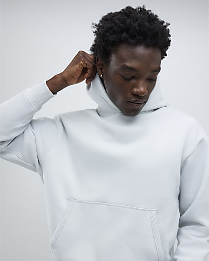 Grey Oversized Fit Hoodie