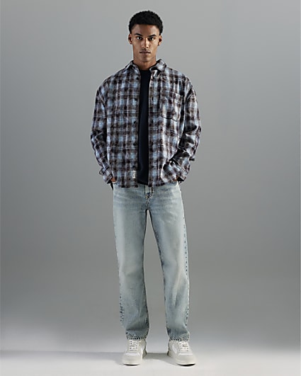 Blue Straight Leg Jeans