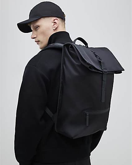 Black Roll Top Backpack