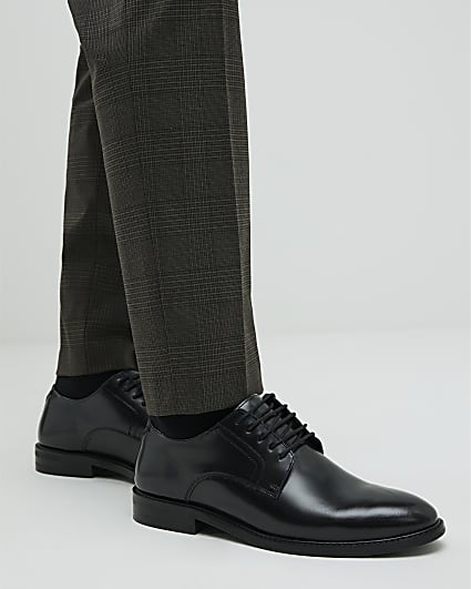 Black Leather Derby Shoes