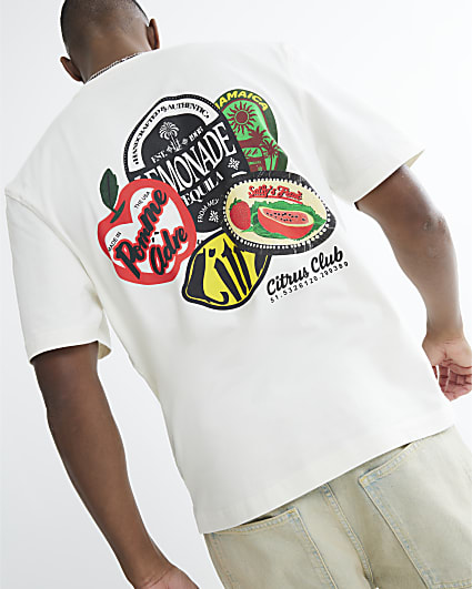 White Regular Fit Citrus Club Badge T-Shirt