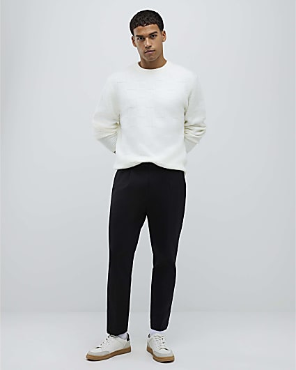 Black Tapered Fit Chino Trousers