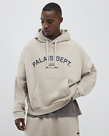 Beige Oversized Fit Palais Dept Hoodie