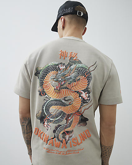 Grey Regular Fit Washed Hayashima T-Shirt