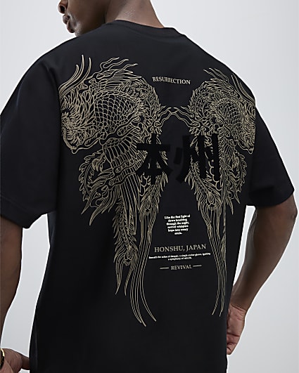 Black Oversized Fit Honshu Beasty T-Shirt