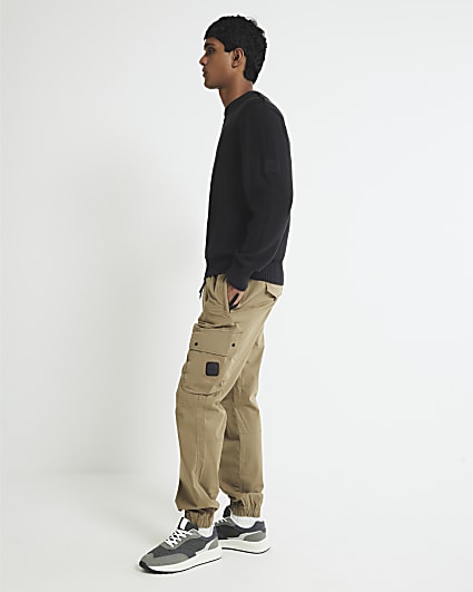 Green Regular Fit Cargo Trousers