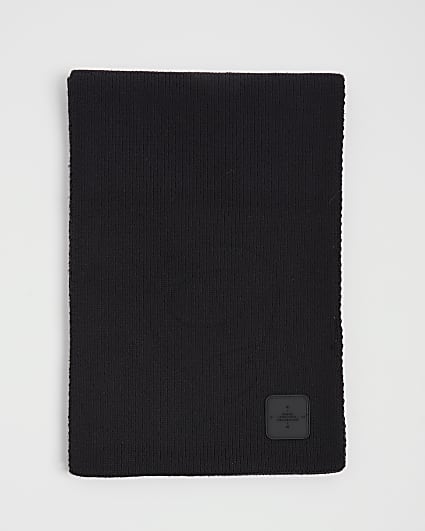 Black Rubberised Badge Scarf