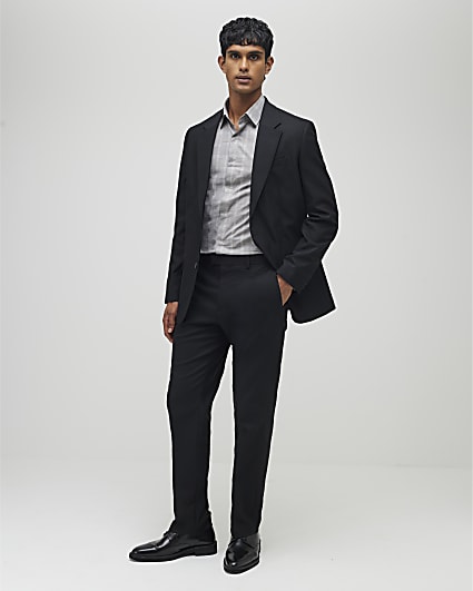 Black Regular Fit Suit Trousers