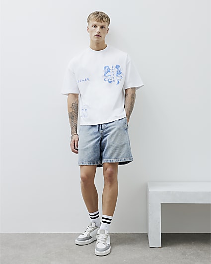 White Short Sleeves Palais Dragon T-Shirt