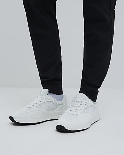 White Textured Trainers