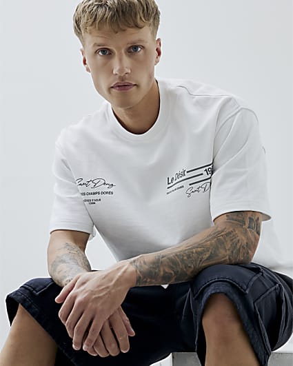 White Oversized Fit Le Desir T-Shirt