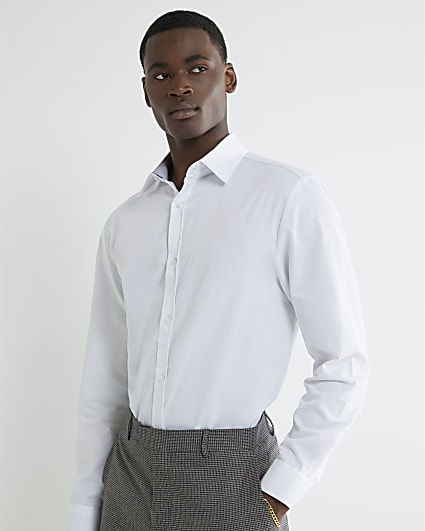 White Premium Long Sleeve Tailored Fit Shirt