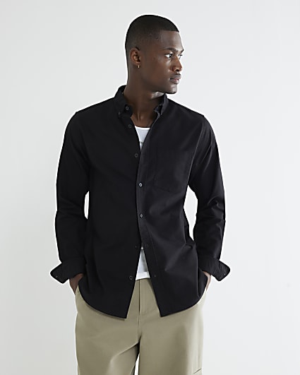 Black Slim Fit Long Sleeve Shirt
