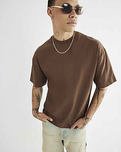 Brown Oversized Fit T-Shirt