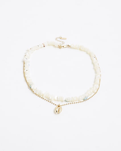 White Chipping Shell Necklace