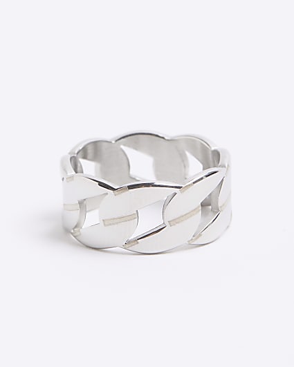 Silver Steel Chain Ring