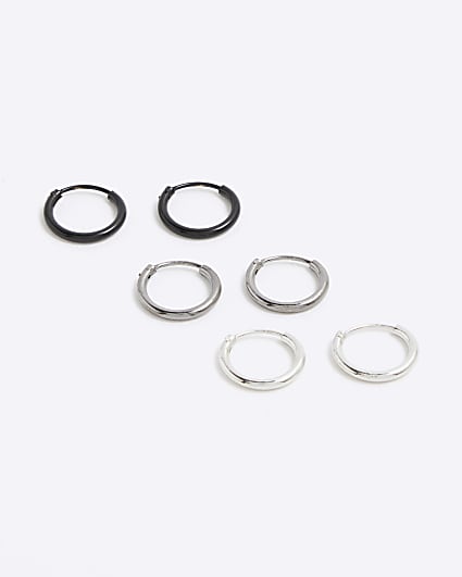 Metal Pack of 3  Multi Mixed Hoop Earrings