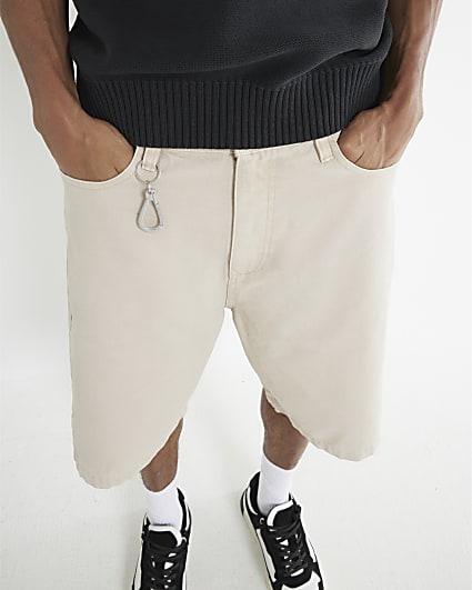 Beige Skater Shorts