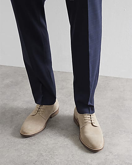 Stone Suede Derby Shoes