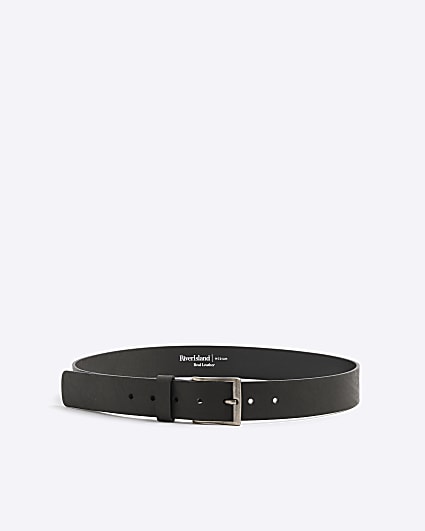 Black Leather Buckle Belt