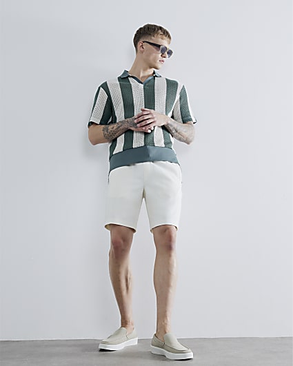 Ecru Full Elasticated Shorts