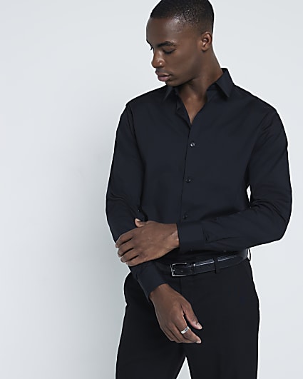 Black slim fit shirt