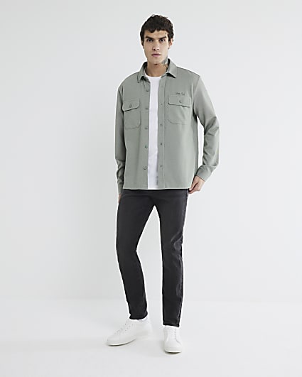 Black Skinny Fit Washed Jeans