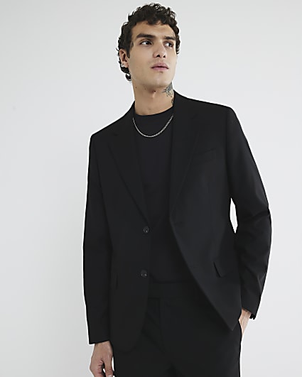 Black Stretch Skinny fit suit jacket