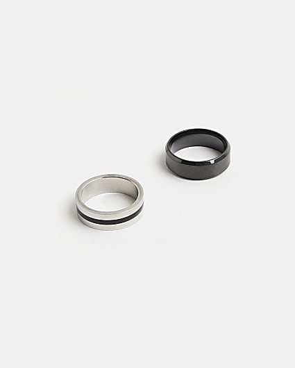 Black Steel 2 Pack Rings