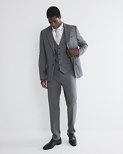 Grey slim fit waistcoat