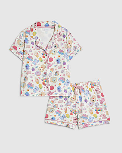 Girls Cream Squishy Print Pyjamas