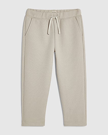 Mini Boys Beige Smart Joggers